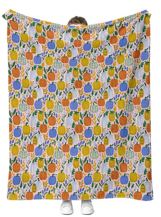 Colorful Pumpkins Throw Blanket