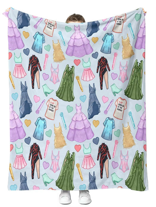 Eras Outfits Throw Blanket